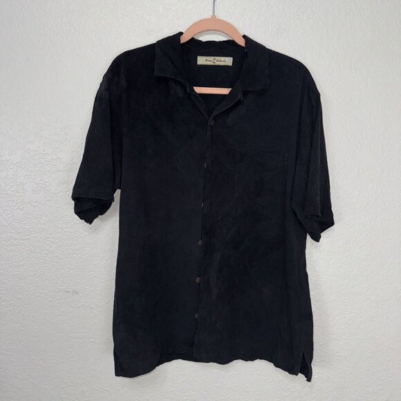 Tommy Bahama Button Up Shirt Mens Small Black Short Sleeve‎ - Picture 3 of 12